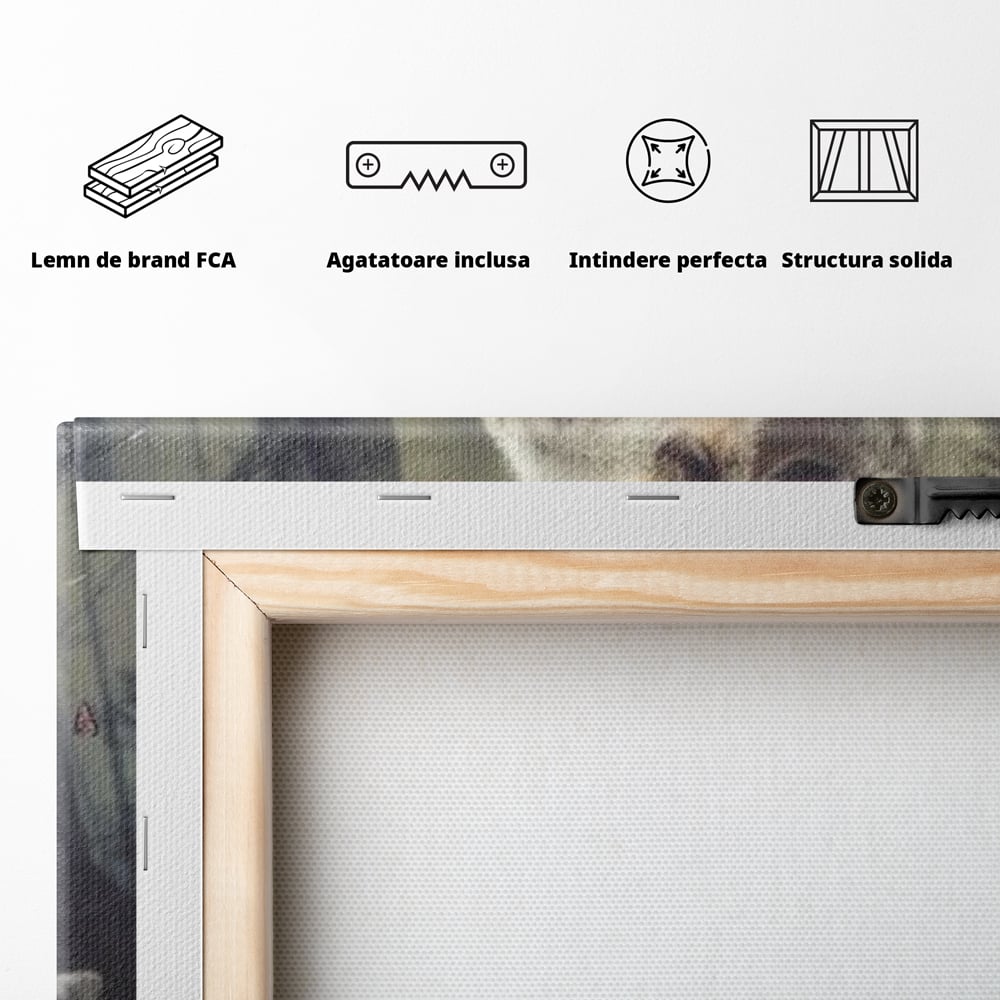 Leinwand Wandkunst Canvas Wall Art Premium, LuxCanva® M1466, Bruderschaft der Wölfe, Pfauen, Natur, Wald, Eiche, Wölfe, Brüder, Licht, Rudel, Wild, Wildtiere, Licht, Büro, Wohnen, Kinderzimmer