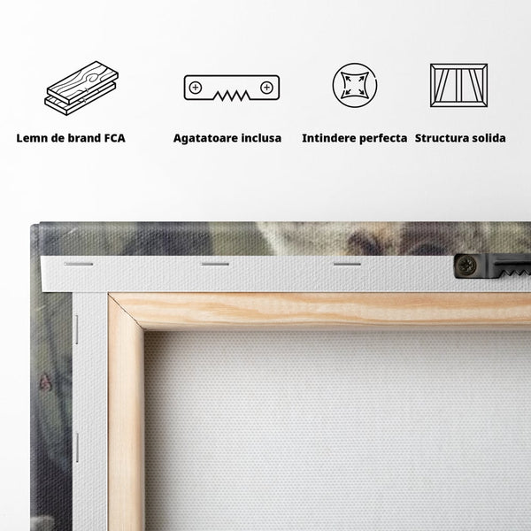 Leinwand Wandkunst Canvas Wall Art Premium, LuxCanva® M1466, Bruderschaft der Wölfe, Pfauen, Natur, Wald, Eiche, Wölfe, Brüder, Licht, Rudel, Wild, Wildtiere, Licht, Büro, Wohnen, Kinderzimmer