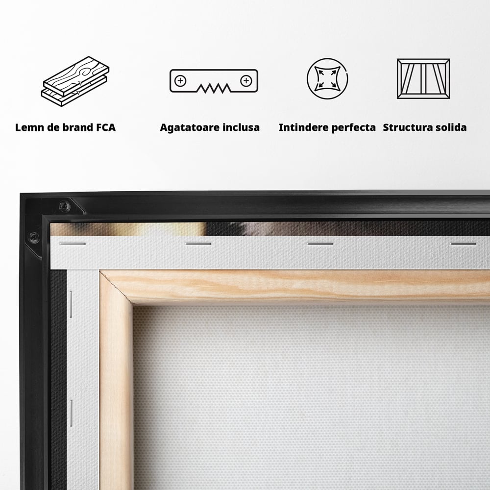 Leinwand Wandkunst Canvas Premium, LuxCanva® M1467, Unter dem Mond, Wolf, Tier, Wild, Vollmond, Blick, Nacht, einsam, geheimnisvoll, Berufung, Büro, Wohnen, Babyzimmer