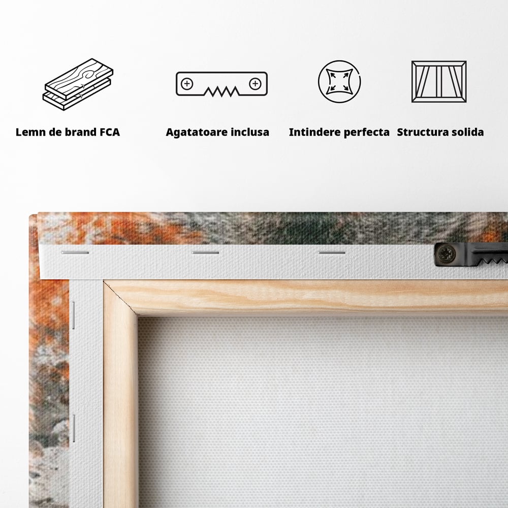Tablou Canvas Premium, LuxCanva® M1469, Focul Interior, Lup, Portret, Animal, Salbatic, Privire, Ochi, Foc, Spirit, Intens, Pictura, Abstract, Birou, Living, Camera Copil