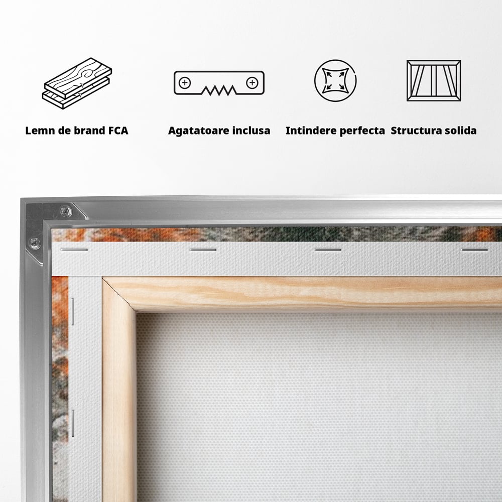 Tablou Canvas Premium, LuxCanva® M1469, Focul Interior, Lup, Portret, Animal, Salbatic, Privire, Ochi, Foc, Spirit, Intens, Pictura, Abstract, Birou, Living, Camera Copil
