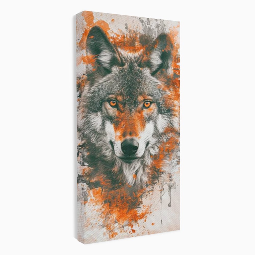 Tablou Canvas Premium, LuxCanva® M1469, Focul Interior, Lup, Portret, Animal, Salbatic, Privire, Ochi, Foc, Spirit, Intens, Pictura, Abstract, Birou, Living, Camera Copil