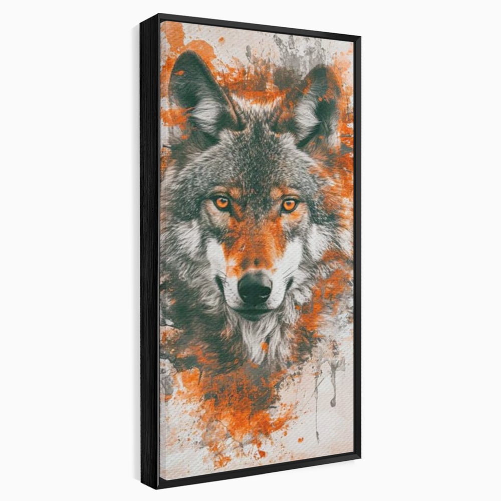 Tablou Canvas Premium, LuxCanva® M1469, Focul Interior, Lup, Portret, Animal, Salbatic, Privire, Ochi, Foc, Spirit, Intens, Pictura, Abstract, Birou, Living, Camera Copil