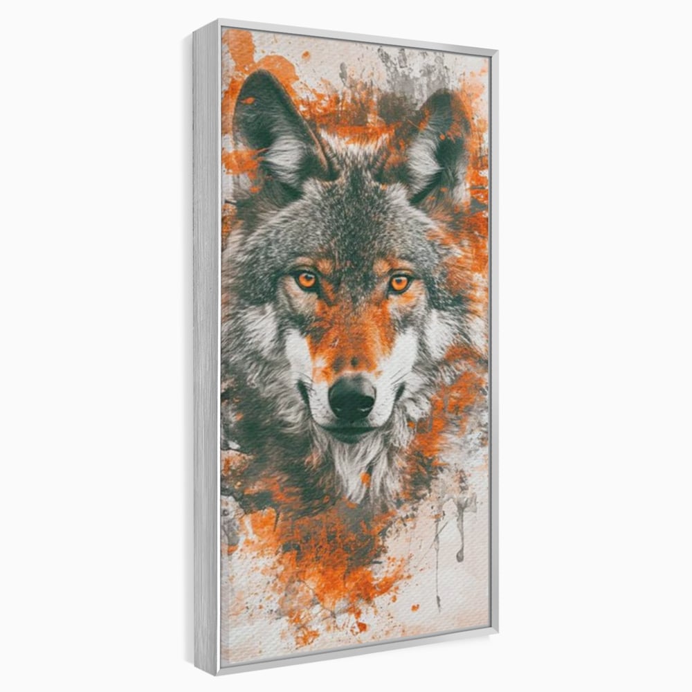 Tablou Canvas Premium, LuxCanva® M1469, Focul Interior, Lup, Portret, Animal, Salbatic, Privire, Ochi, Foc, Spirit, Intens, Pictura, Abstract, Birou, Living, Camera Copil
