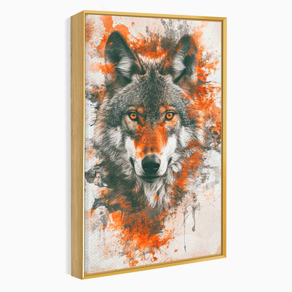Tablou Canvas Premium, LuxCanva® M1469, Focul Interior, Lup, Portret, Animal, Salbatic, Privire, Ochi, Foc, Spirit, Intens, Pictura, Abstract, Birou, Living, Camera Copil
