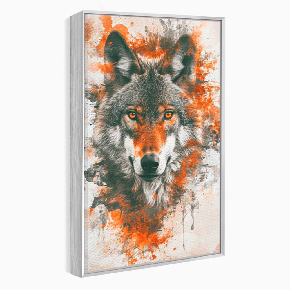 Tablou Canvas Premium, LuxCanva® M1469, Focul Interior, Lup, Portret, Animal, Salbatic, Privire, Ochi, Foc, Spirit, Intens, Pictura, Abstract, Birou, Living, Camera Copil