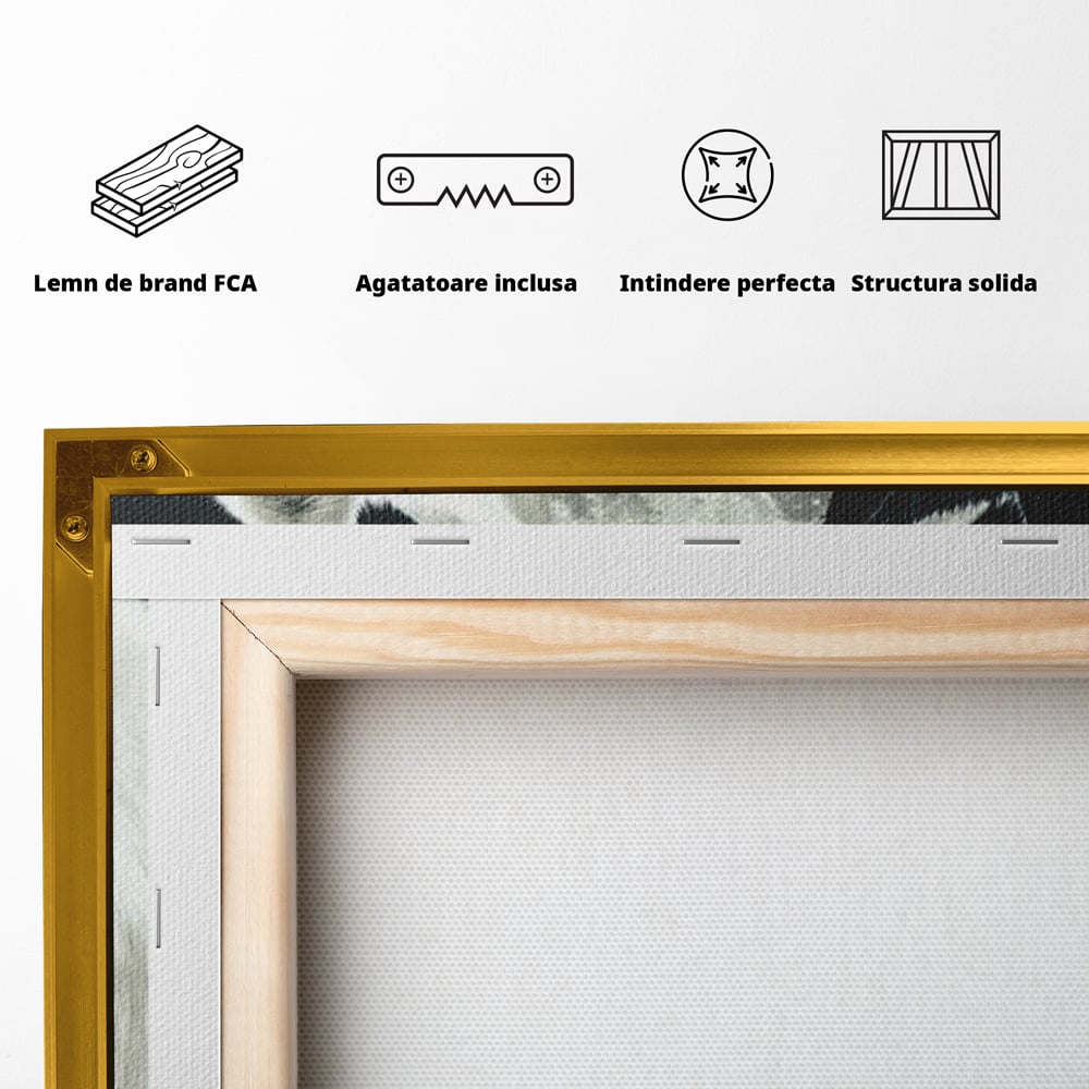 Tablou Canvas Premium, LuxCanva® M1476, Uniune sub Luna, Luna Plina, Stele, Noapte, Lupi, Pereche, Legatura, Impreuna, Destin, Contrast, Dualitate, Birou, Living, Camera Copil