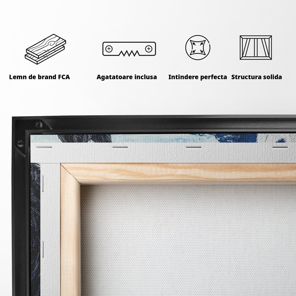 Tablou Canvas Premium, LuxCanva® M1477, O Inima de Aur, Lupi, Animale, Salbaticie, Arctic, Iubire, Uniune, Auriu, Pereche, Alb si Negru, Birou, Living, Camera Copil