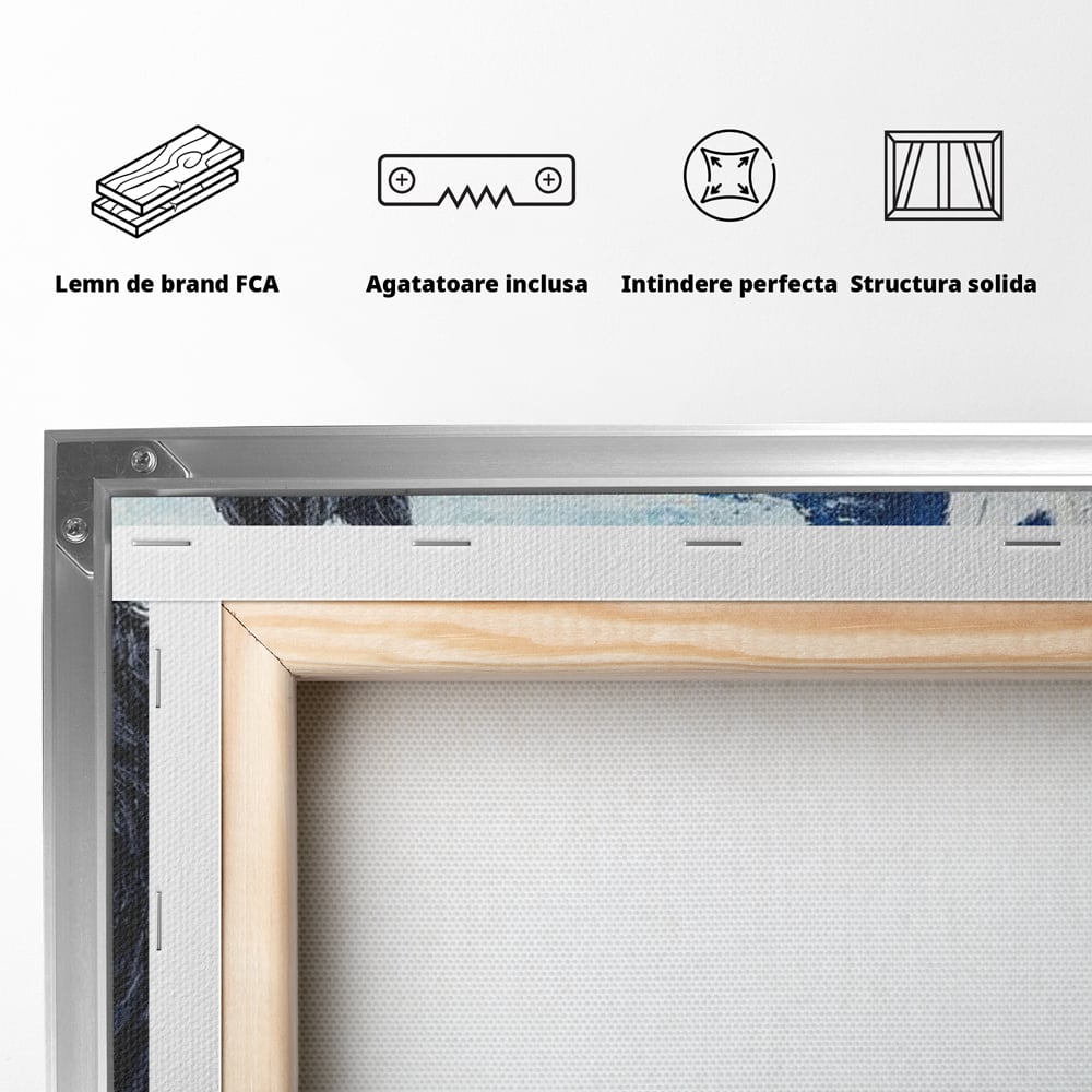 Tablou Canvas Premium, LuxCanva® M1477, O Inima de Aur, Lupi, Animale, Salbaticie, Arctic, Iubire, Uniune, Auriu, Pereche, Alb si Negru, Birou, Living, Camera Copil