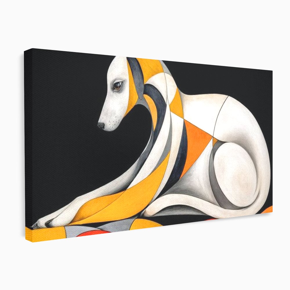 Tablou Canvas Premium, LuxCanva® M1478, Forma si Suflet, Caine, Patruped, Arta Moderna, Abstract, Forme, Calm, Relaxare, Dormitor, Birou, Living, Camera Copil