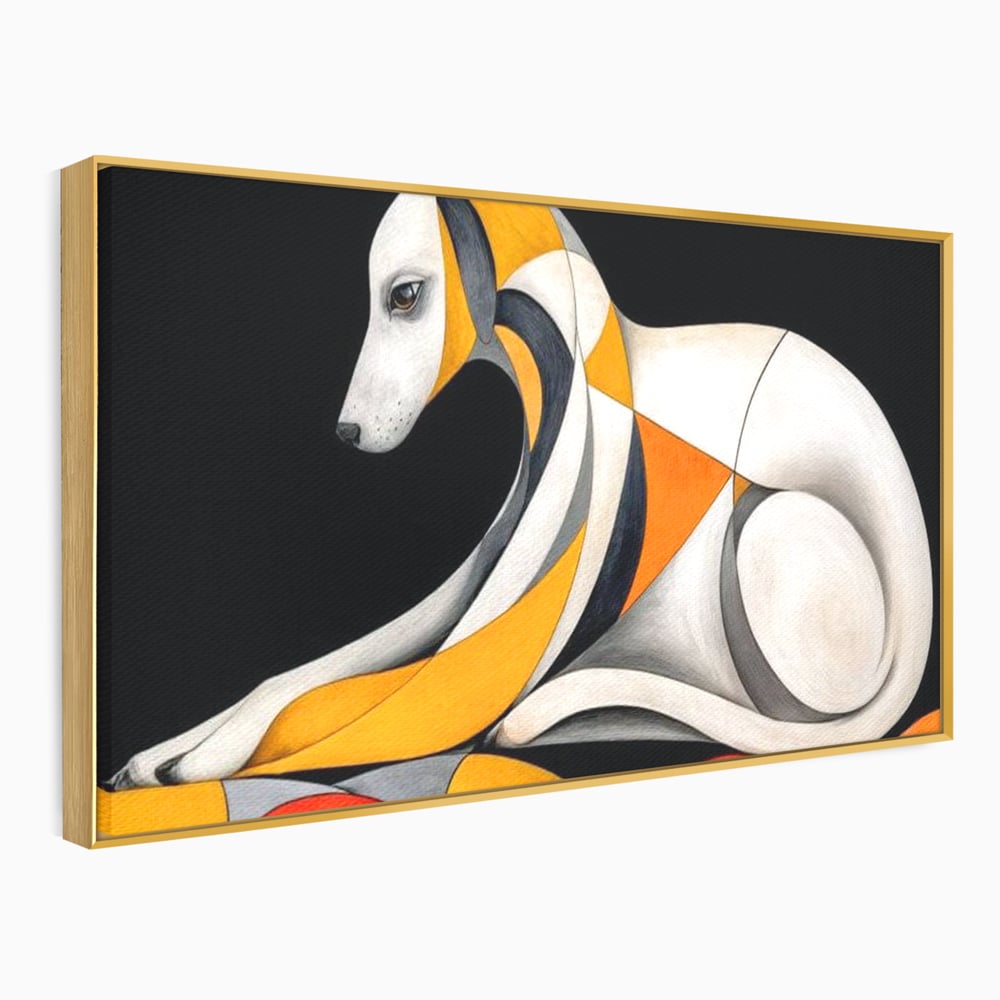 Tablou Canvas Premium, LuxCanva® M1478, Forma si Suflet, Caine, Patruped, Arta Moderna, Abstract, Forme, Calm, Relaxare, Dormitor, Birou, Living, Camera Copil