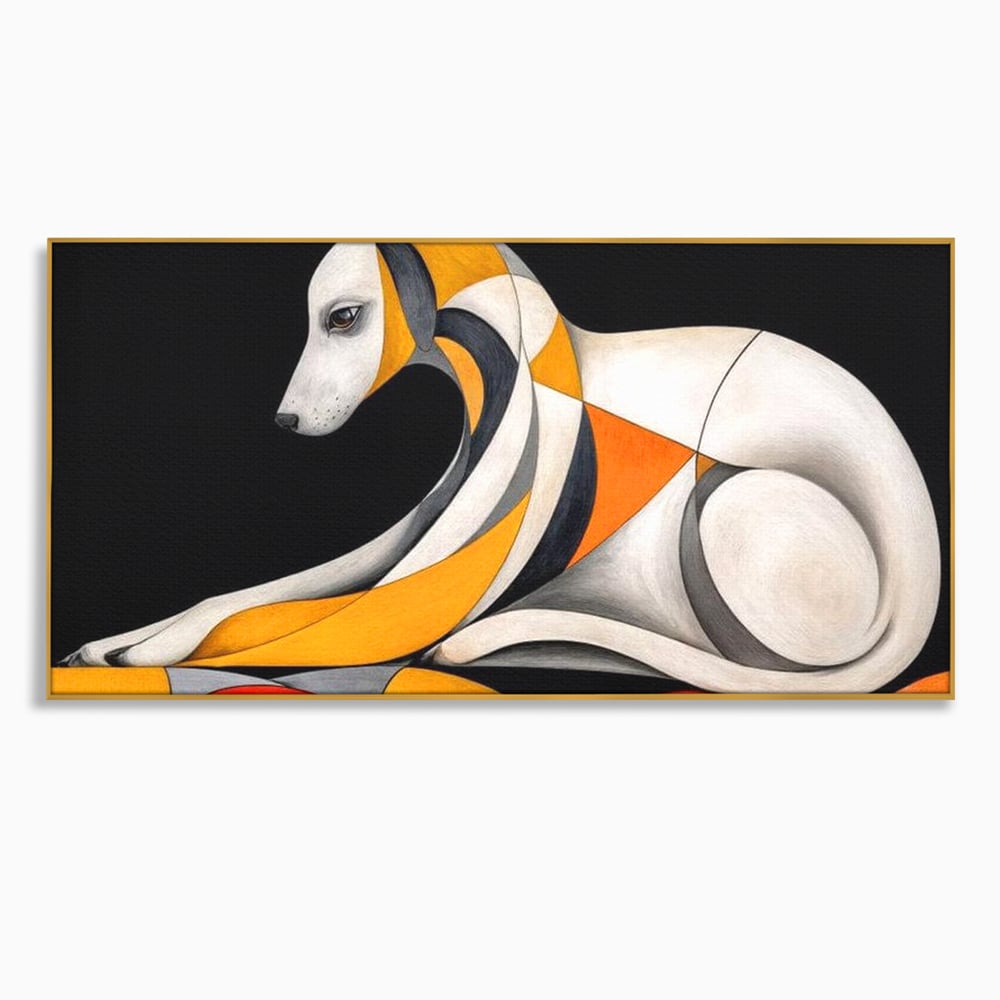 Tablou Canvas Premium, LuxCanva® M1478, Forma si Suflet, Caine, Patruped, Arta Moderna, Abstract, Forme, Calm, Relaxare, Dormitor, Birou, Living, Camera Copil