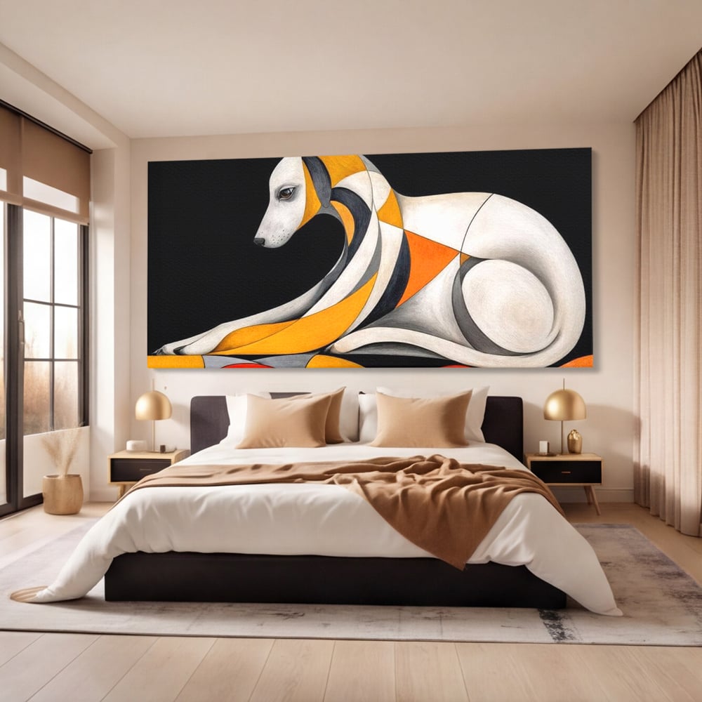 Tablou Canvas Premium, LuxCanva® M1478, Forma si Suflet, Caine, Patruped, Arta Moderna, Abstract, Forme, Calm, Relaxare, Dormitor, Birou, Living, Camera Copil