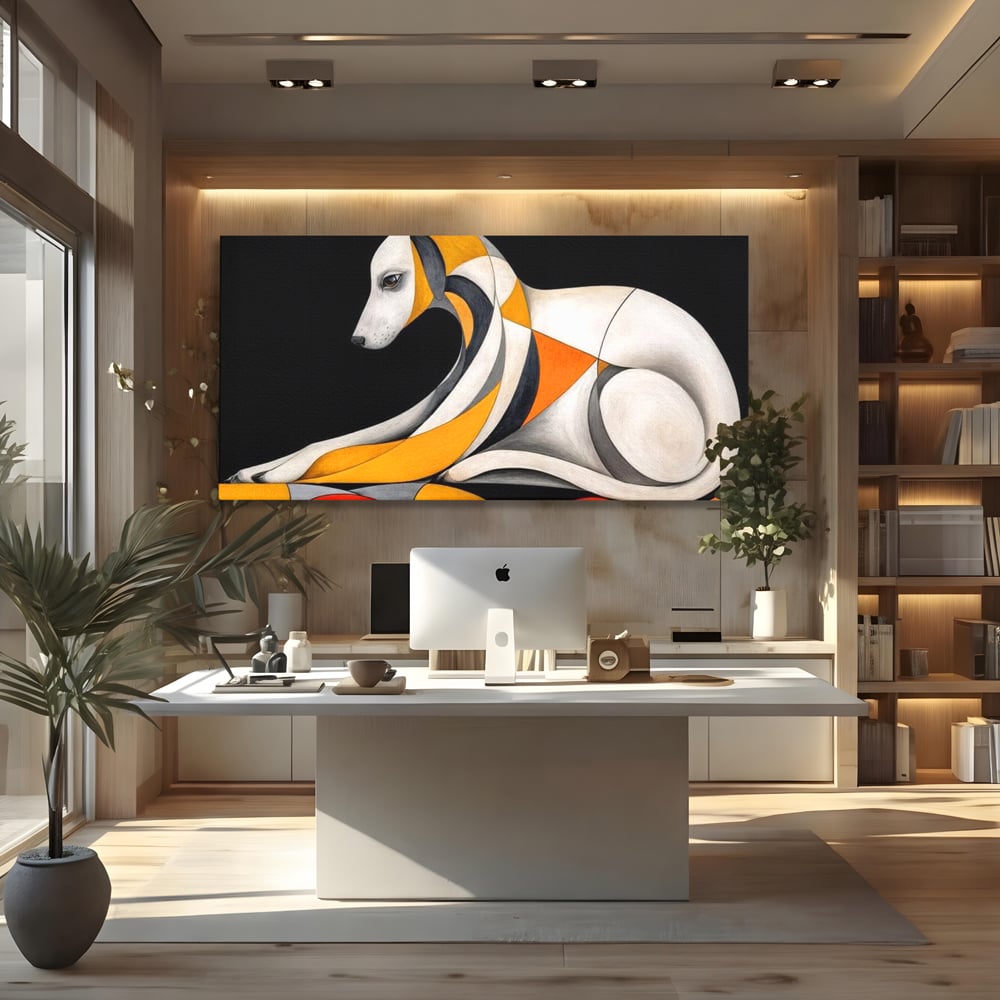 Tablou Canvas Premium, LuxCanva® M1478, Forma si Suflet, Caine, Patruped, Arta Moderna, Abstract, Forme, Calm, Relaxare, Dormitor, Birou, Living, Camera Copil
