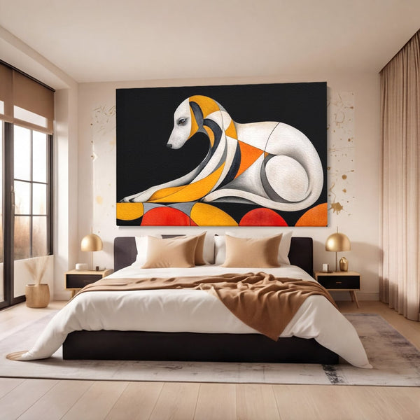 Tablou Canvas Premium, LuxCanva® M1478, Forma si Suflet, Caine, Patruped, Arta Moderna, Abstract, Forme, Calm, Relaxare, Dormitor, Birou, Living, Camera Copil