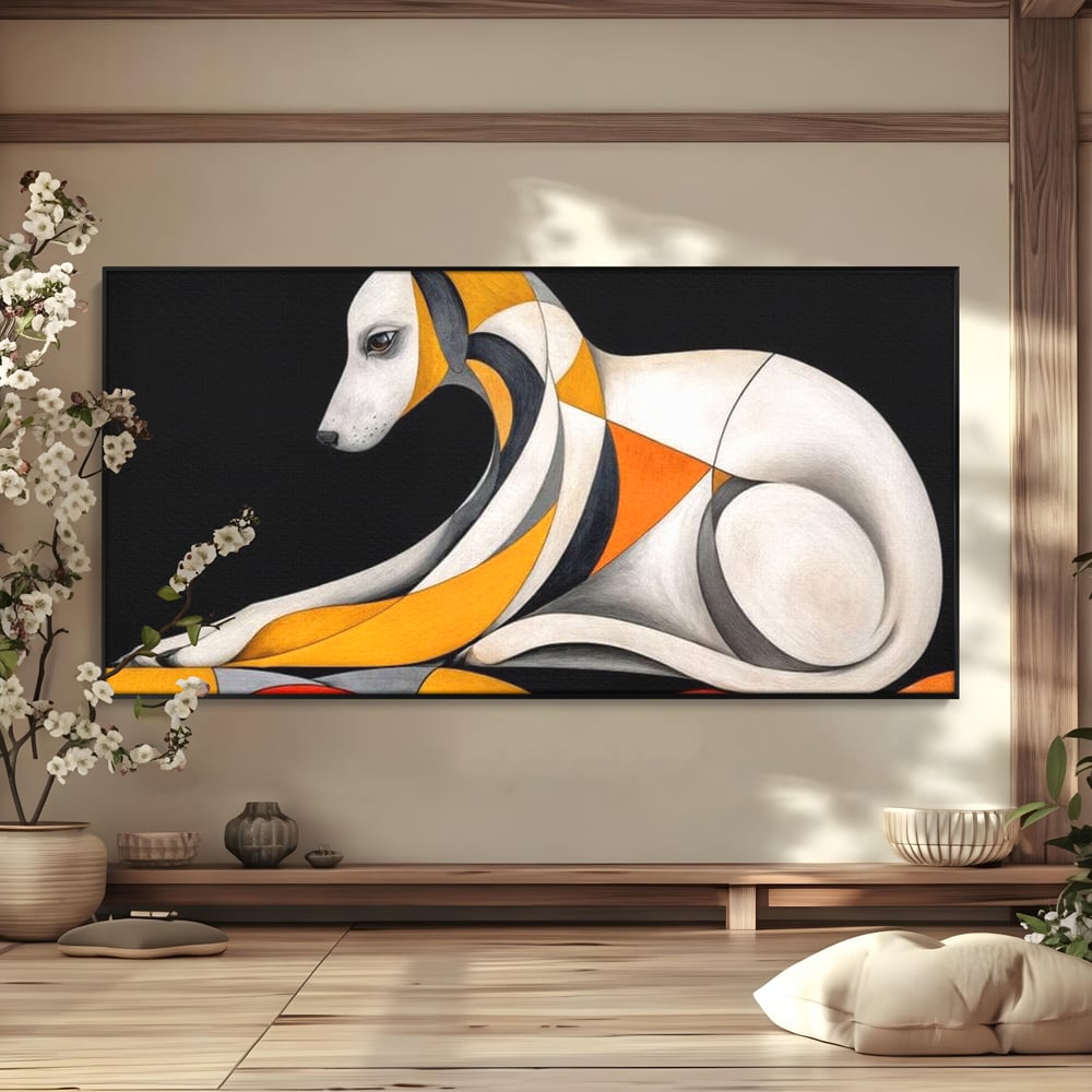 Tablou Canvas Premium, LuxCanva® M1478, Forma si Suflet, Caine, Patruped, Arta Moderna, Abstract, Forme, Calm, Relaxare, Dormitor, Birou, Living, Camera Copil