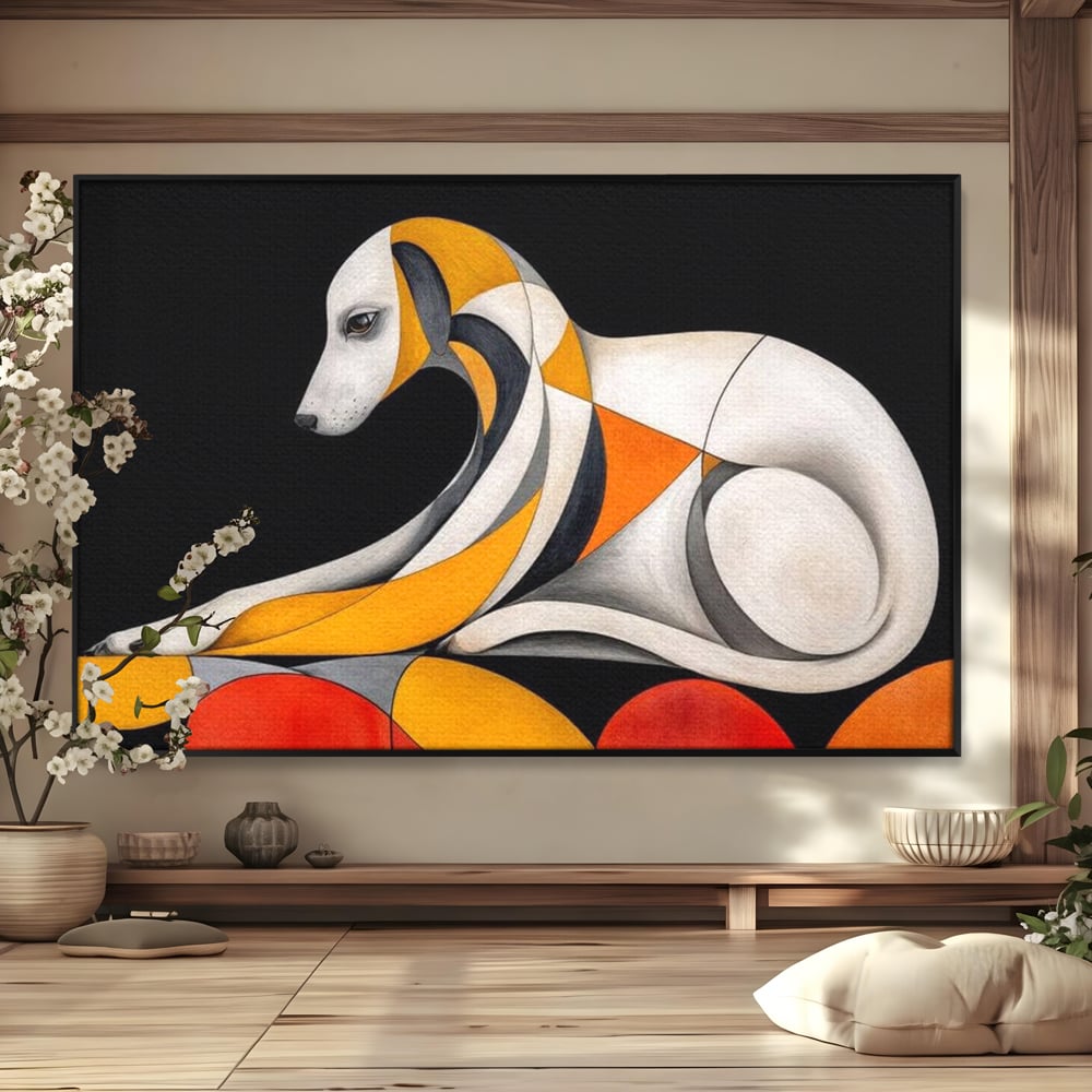 Tablou Canvas Premium, LuxCanva® M1478, Forma si Suflet, Caine, Patruped, Arta Moderna, Abstract, Forme, Calm, Relaxare, Dormitor, Birou, Living, Camera Copil