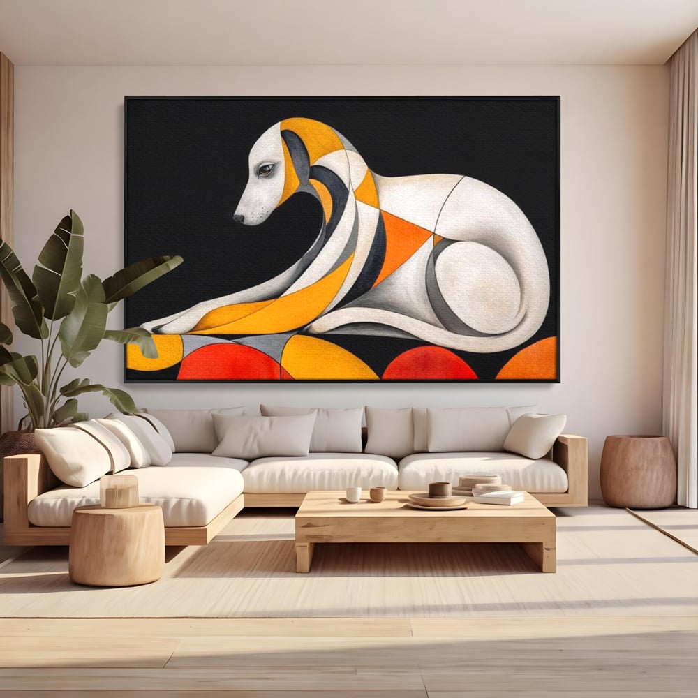 Tablou Canvas Premium, LuxCanva® M1478, Forma si Suflet, Caine, Patruped, Arta Moderna, Abstract, Forme, Calm, Relaxare, Dormitor, Birou, Living, Camera Copil