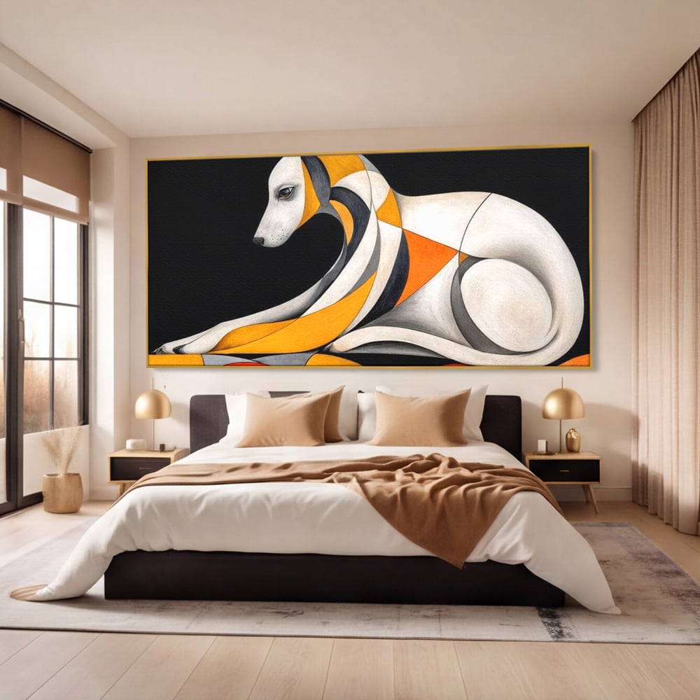 Tablou Canvas Premium, LuxCanva® M1478, Forma si Suflet, Caine, Patruped, Arta Moderna, Abstract, Forme, Calm, Relaxare, Dormitor, Birou, Living, Camera Copil