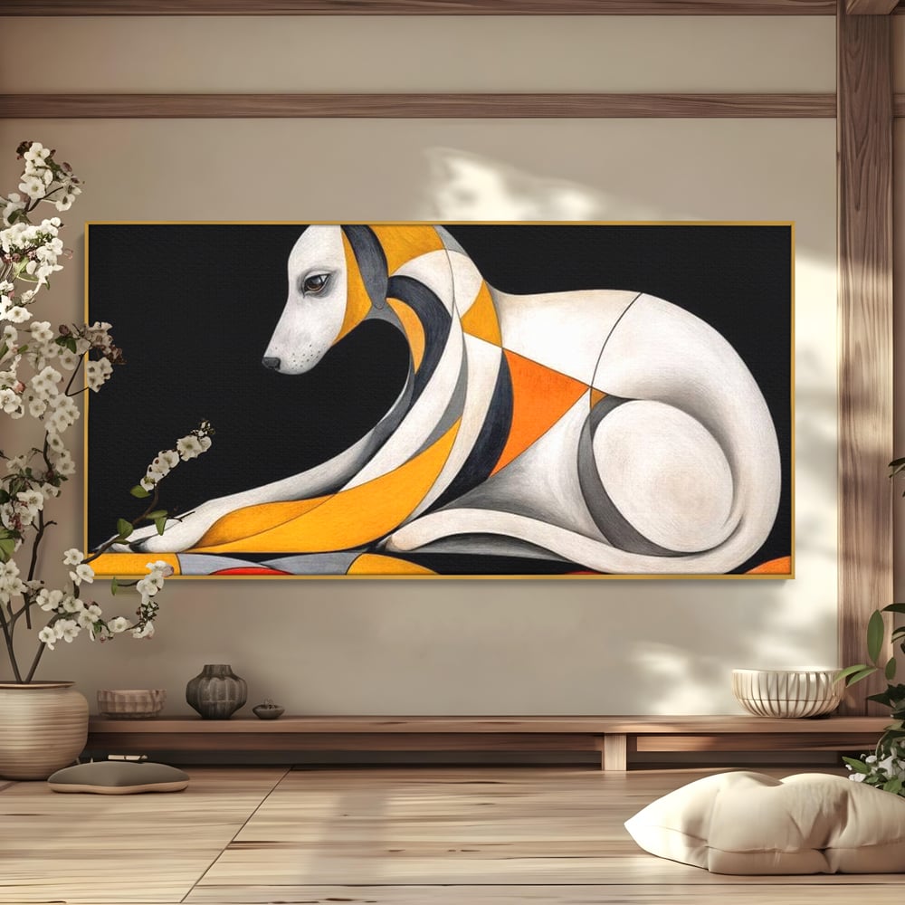 Tablou Canvas Premium, LuxCanva® M1478, Forma si Suflet, Caine, Patruped, Arta Moderna, Abstract, Forme, Calm, Relaxare, Dormitor, Birou, Living, Camera Copil