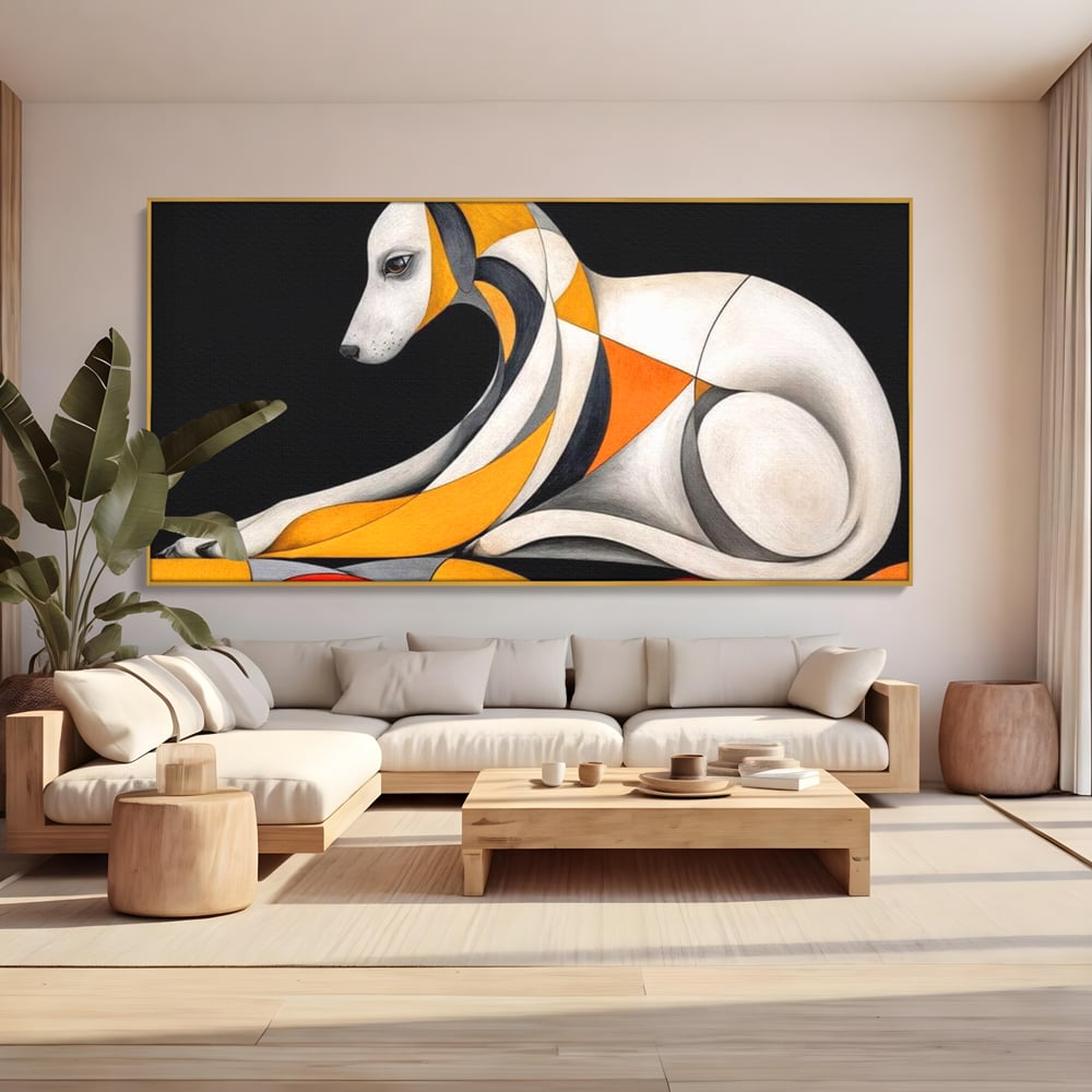 Tablou Canvas Premium, LuxCanva® M1478, Forma si Suflet, Caine, Patruped, Arta Moderna, Abstract, Forme, Calm, Relaxare, Dormitor, Birou, Living, Camera Copil
