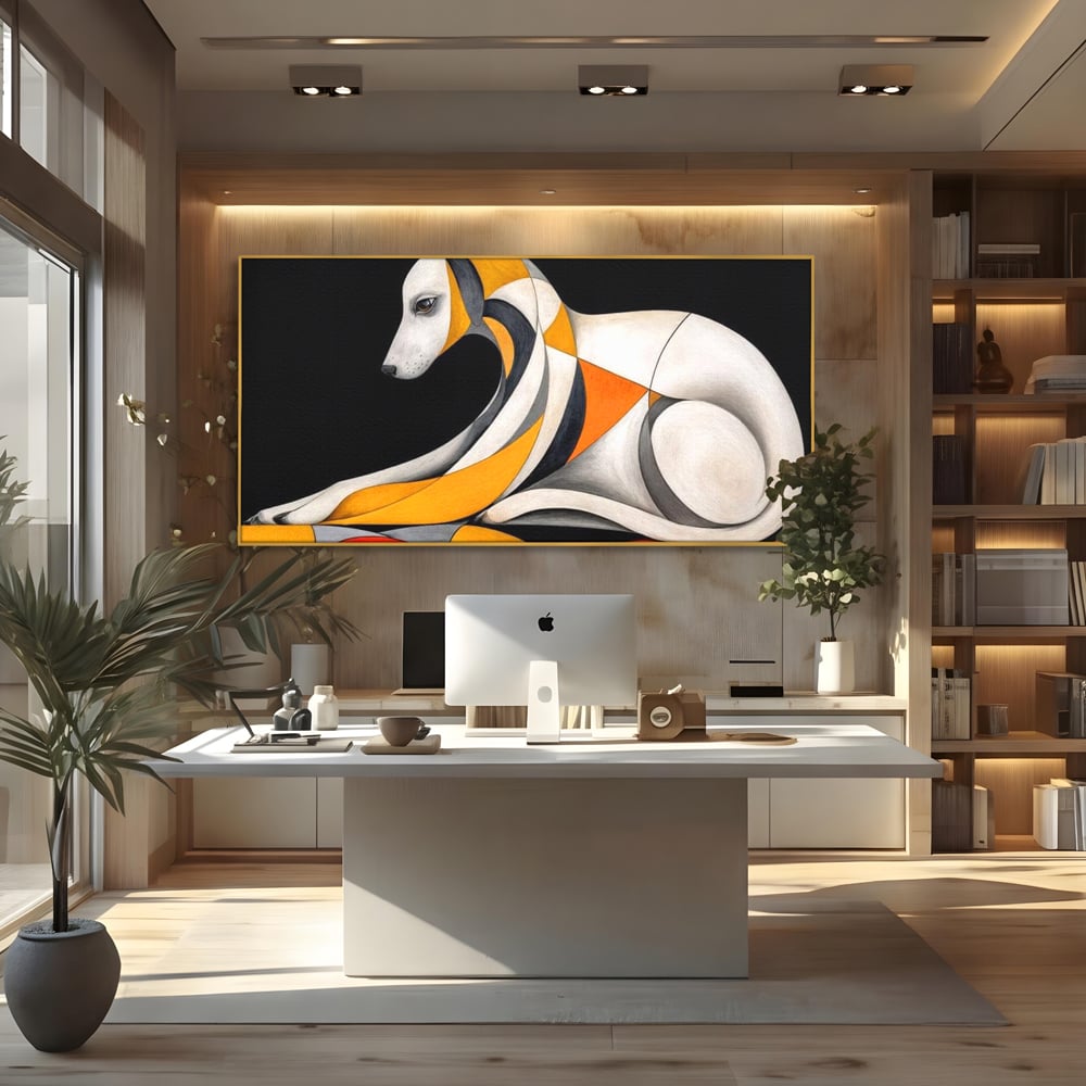 Tablou Canvas Premium, LuxCanva® M1478, Forma si Suflet, Caine, Patruped, Arta Moderna, Abstract, Forme, Calm, Relaxare, Dormitor, Birou, Living, Camera Copil