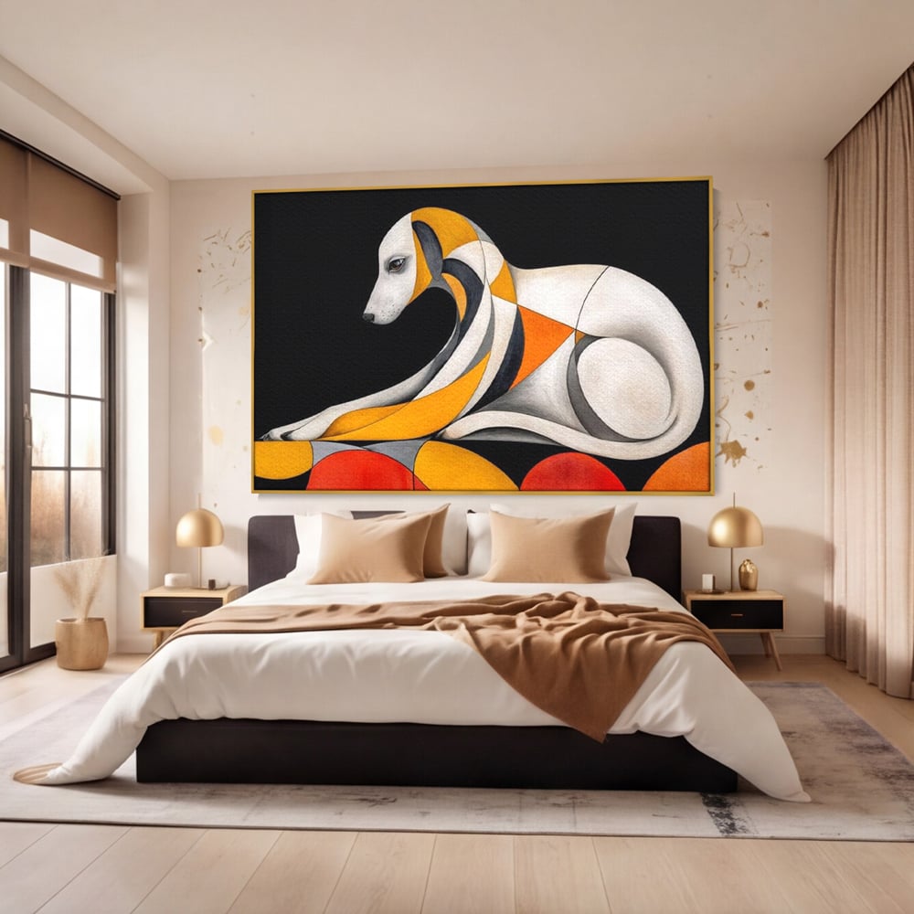 Tablou Canvas Premium, LuxCanva® M1478, Forma si Suflet, Caine, Patruped, Arta Moderna, Abstract, Forme, Calm, Relaxare, Dormitor, Birou, Living, Camera Copil