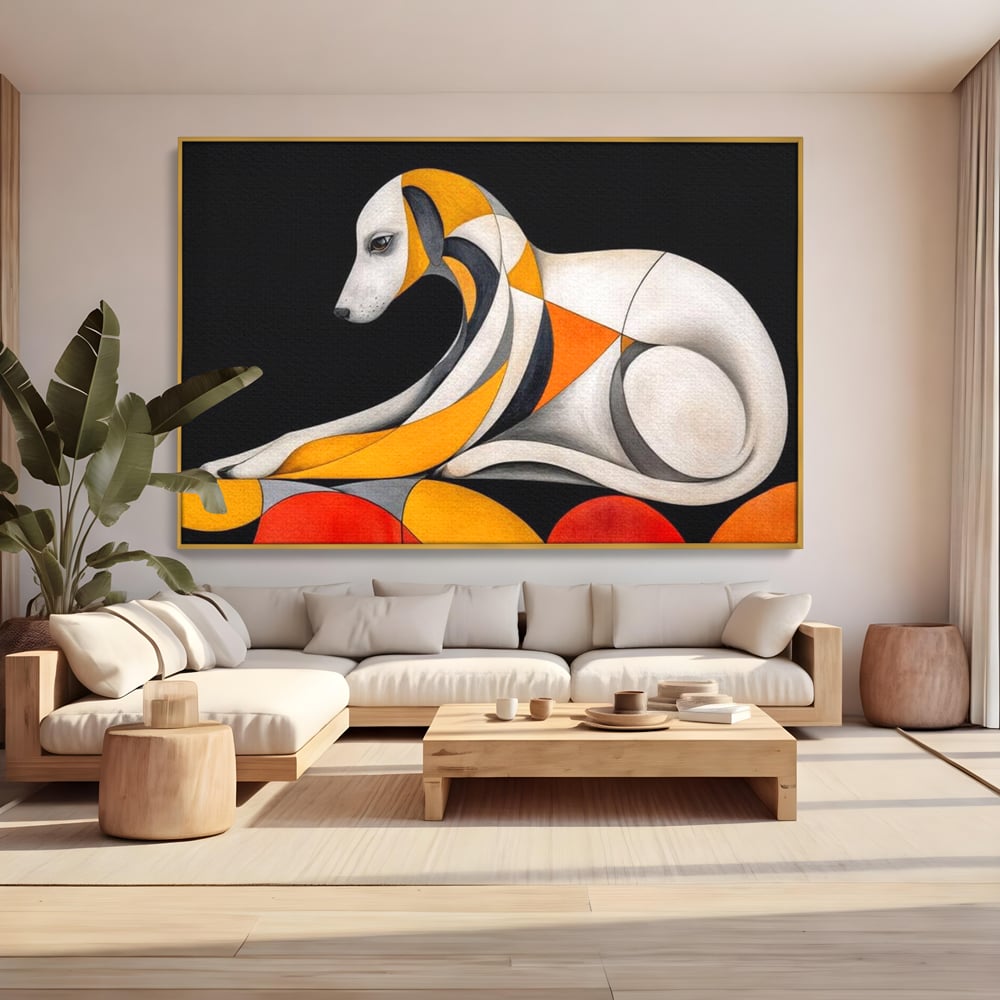 Tablou Canvas Premium, LuxCanva® M1478, Forma si Suflet, Caine, Patruped, Arta Moderna, Abstract, Forme, Calm, Relaxare, Dormitor, Birou, Living, Camera Copil