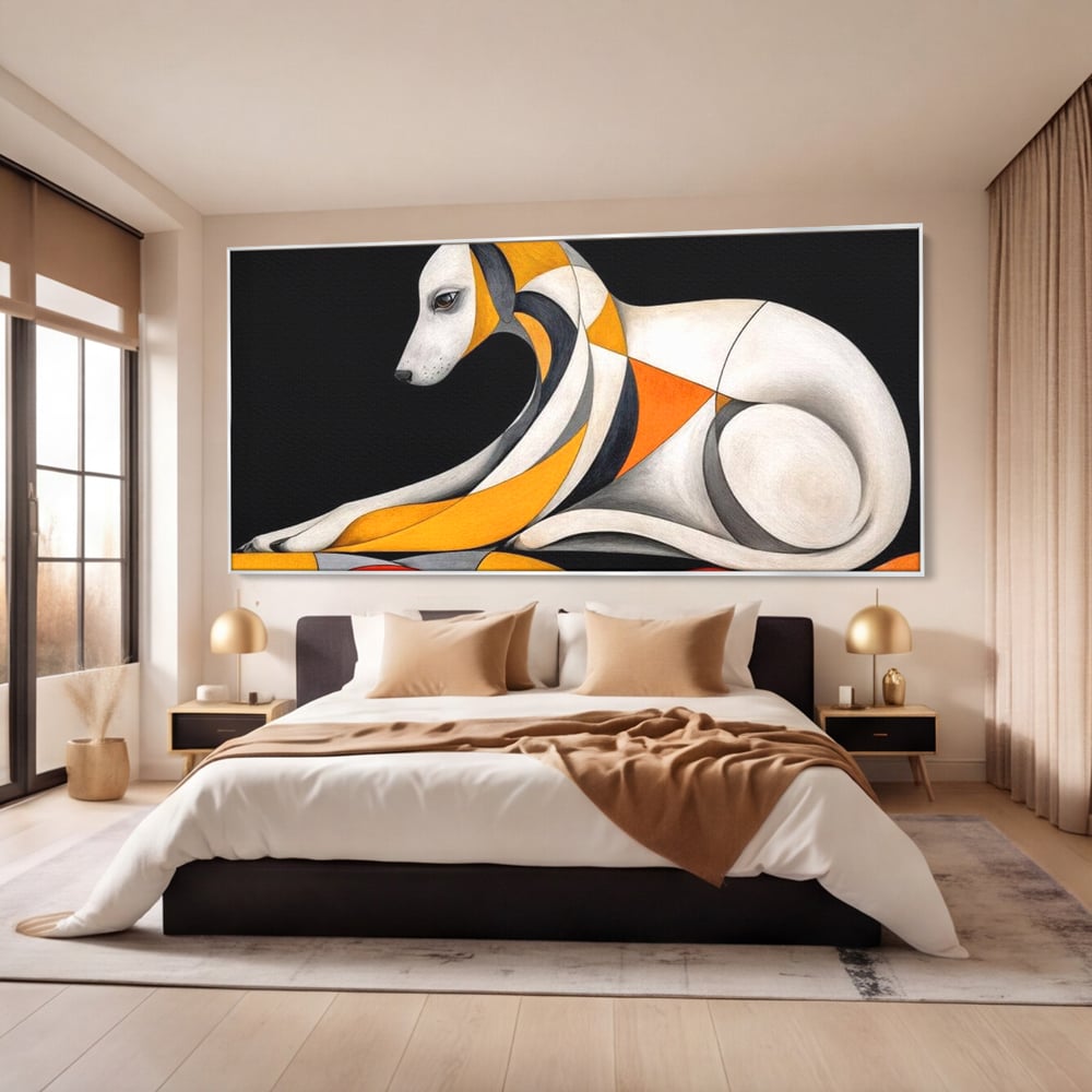 Tablou Canvas Premium, LuxCanva® M1478, Forma si Suflet, Caine, Patruped, Arta Moderna, Abstract, Forme, Calm, Relaxare, Dormitor, Birou, Living, Camera Copil
