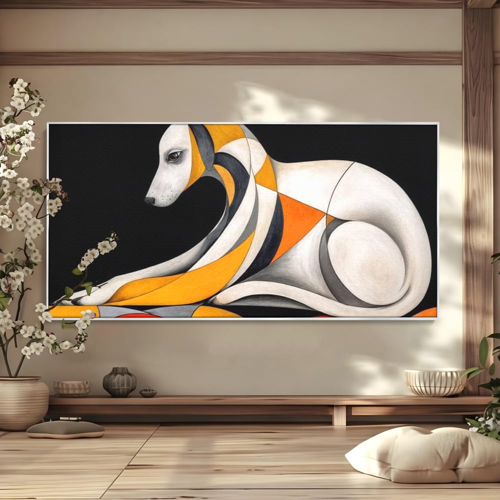 Tablou Canvas Premium, LuxCanva® M1478, Forma si Suflet, Caine, Patruped, Arta Moderna, Abstract, Forme, Calm, Relaxare, Dormitor, Birou, Living, Camera Copil
