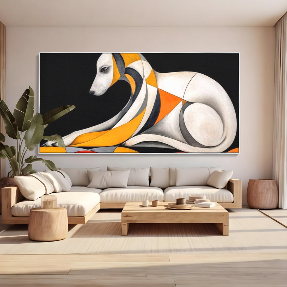 Tablou Canvas Premium, LuxCanva® M1478, Forma si Suflet, Caine, Patruped, Arta Moderna, Abstract, Forme, Calm, Relaxare, Dormitor, Birou, Living, Camera Copil