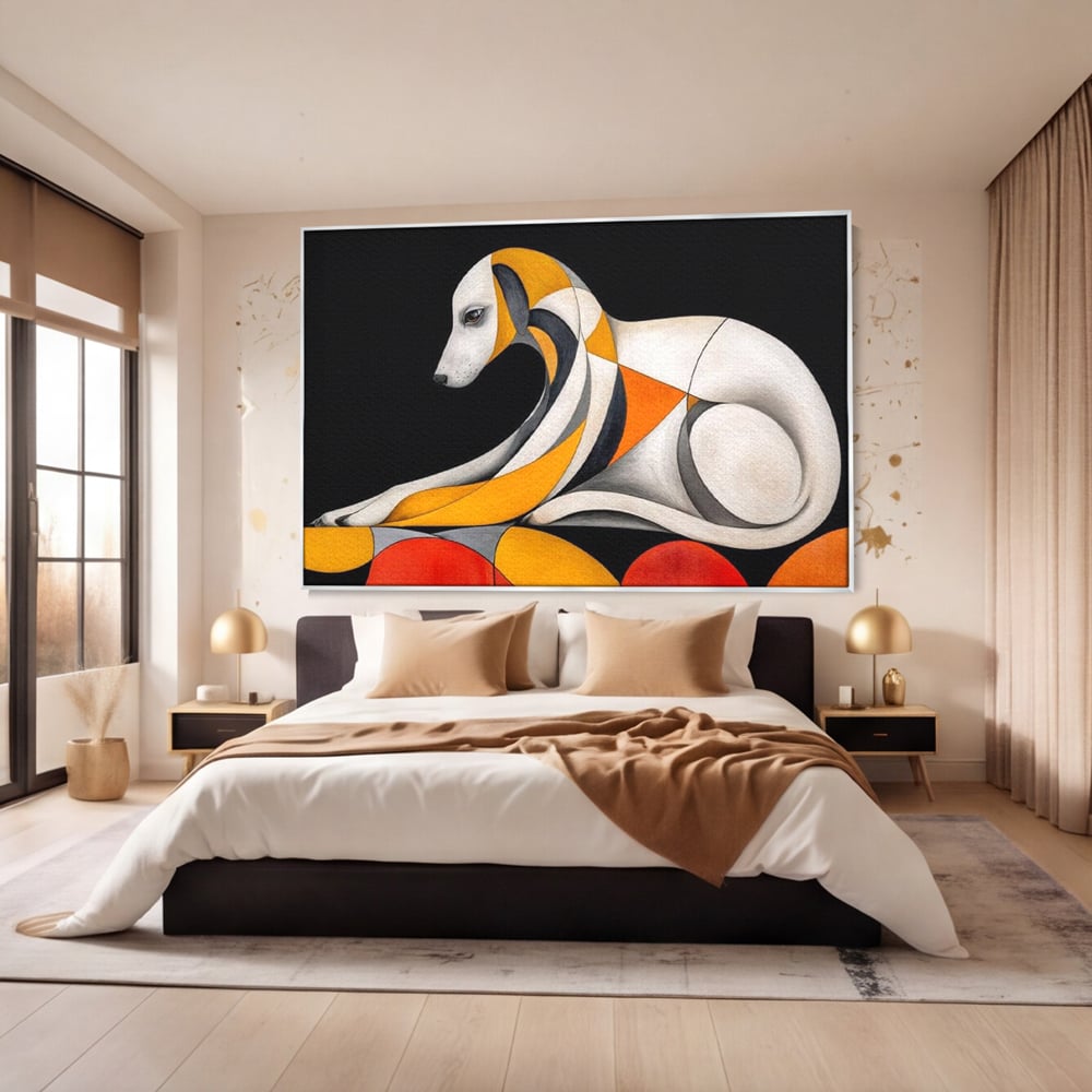 Tablou Canvas Premium, LuxCanva® M1478, Forma si Suflet, Caine, Patruped, Arta Moderna, Abstract, Forme, Calm, Relaxare, Dormitor, Birou, Living, Camera Copil