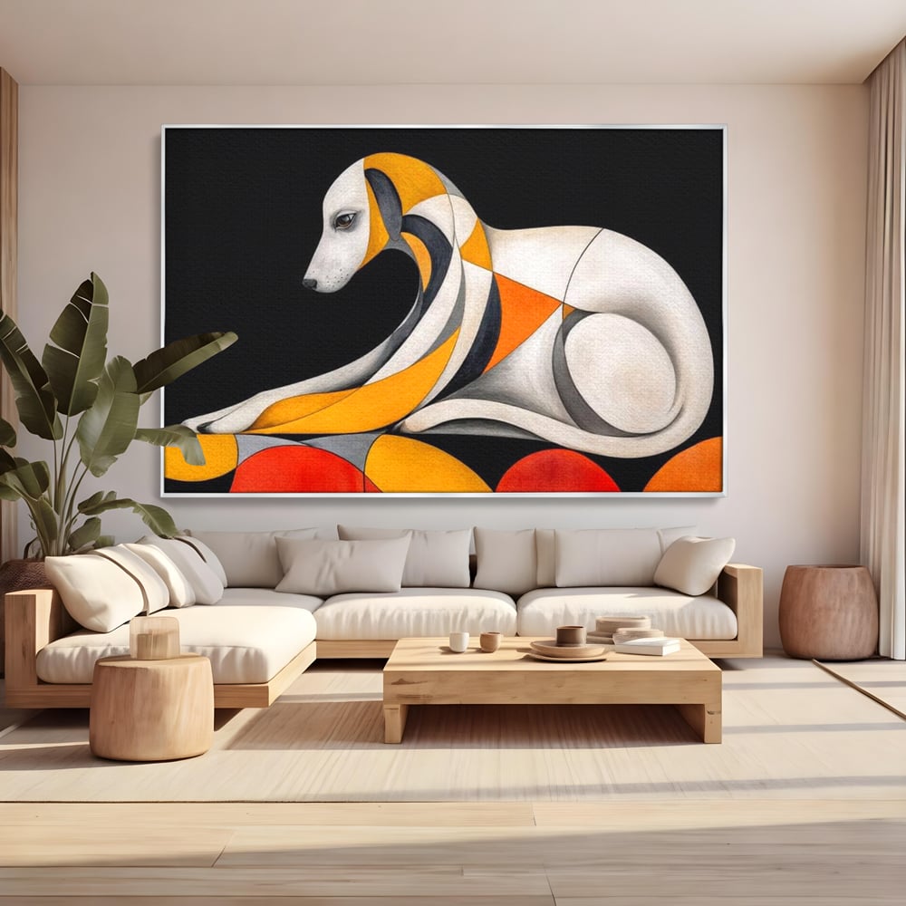 Tablou Canvas Premium, LuxCanva® M1478, Forma si Suflet, Caine, Patruped, Arta Moderna, Abstract, Forme, Calm, Relaxare, Dormitor, Birou, Living, Camera Copil