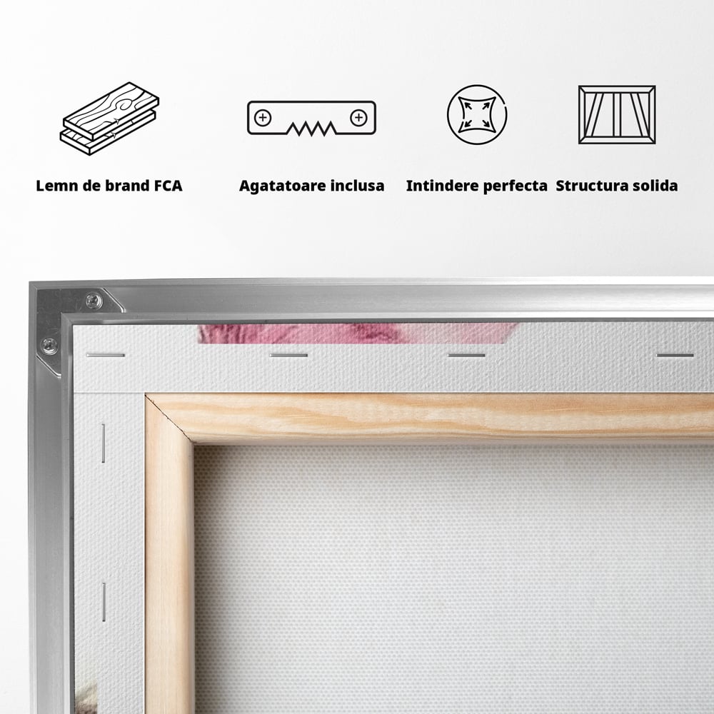 Tablou Canvas Premium, LuxCanva® M1479, Zborul Sperantei, Pasare, Roz, Delicat, Pastelat, Gingasie, Primavara, Dormitor, Birou, Living, Camera Copil