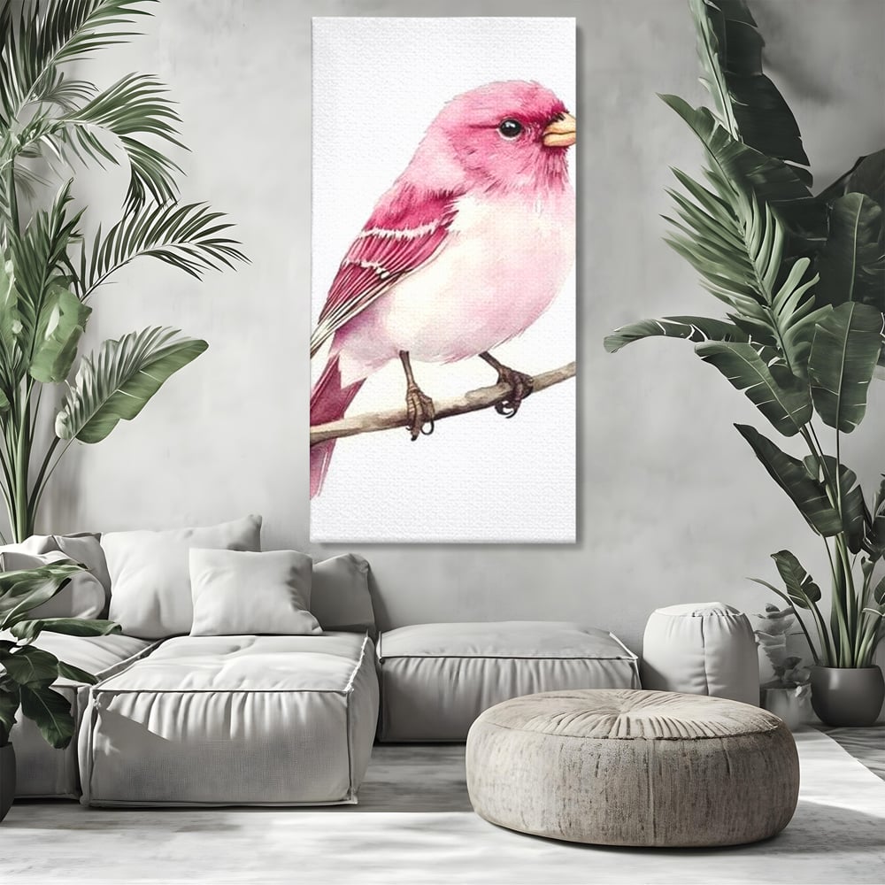 Tablou Canvas Premium, LuxCanva® M1479, Zborul Sperantei, Pasare, Roz, Delicat, Pastelat, Gingasie, Primavara, Dormitor, Birou, Living, Camera Copil