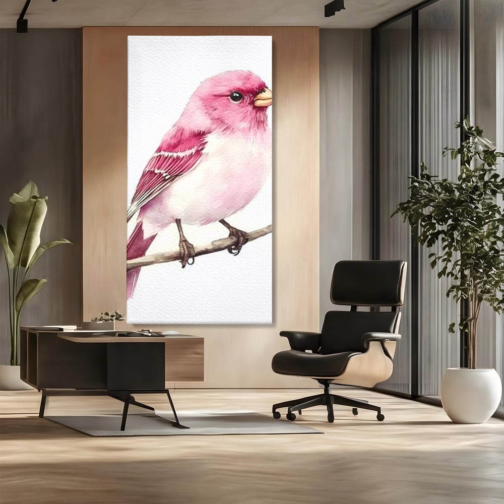 Tablou Canvas Premium, LuxCanva® M1479, Zborul Sperantei, Pasare, Roz, Delicat, Pastelat, Gingasie, Primavara, Dormitor, Birou, Living, Camera Copil
