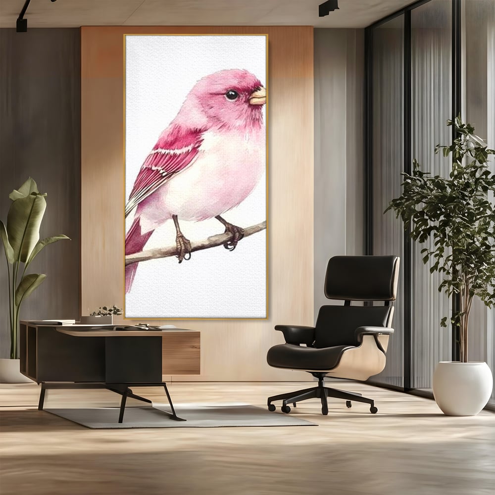 Tablou Canvas Premium, LuxCanva® M1479, Zborul Sperantei, Pasare, Roz, Delicat, Pastelat, Gingasie, Primavara, Dormitor, Birou, Living, Camera Copil
