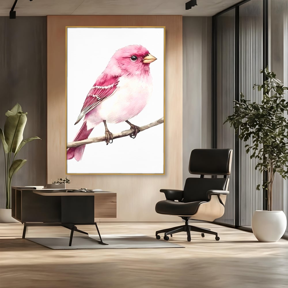 Tablou Canvas Premium, LuxCanva® M1479, Zborul Sperantei, Pasare, Roz, Delicat, Pastelat, Gingasie, Primavara, Dormitor, Birou, Living, Camera Copil
