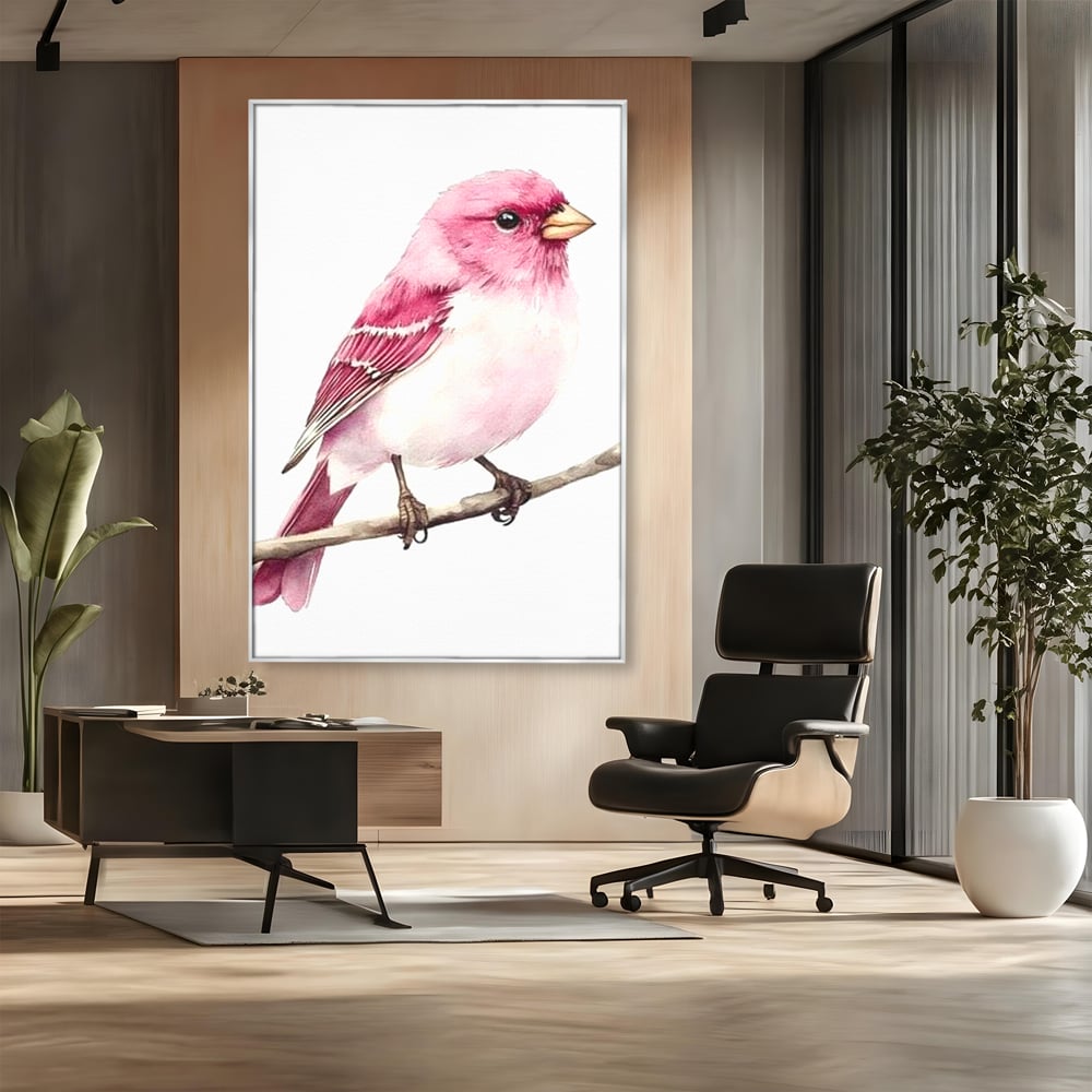 Tablou Canvas Premium, LuxCanva® M1479, Zborul Sperantei, Pasare, Roz, Delicat, Pastelat, Gingasie, Primavara, Dormitor, Birou, Living, Camera Copil
