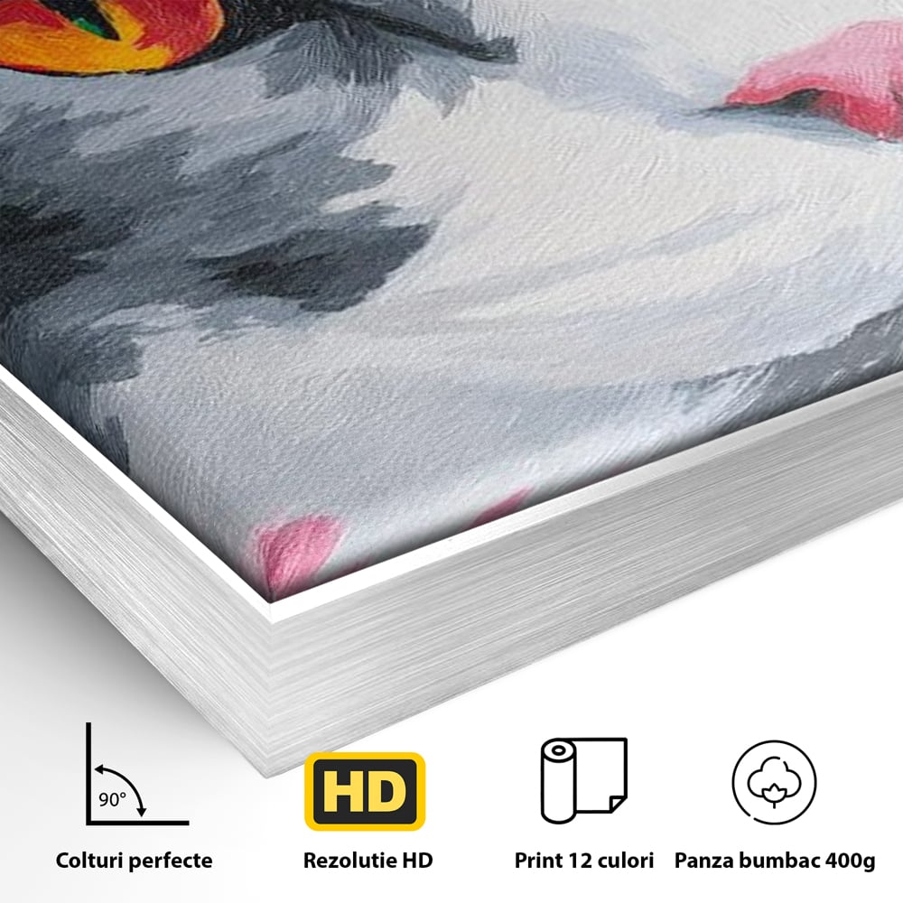 Tablou Canvas Premium, LuxCanva® M1480, Mister printre Nuante, Pisica, Felina, Animal, Culori Vibrante, Pictura, Arta Moderna, Dormitor, Birou, Living, Camera Copil