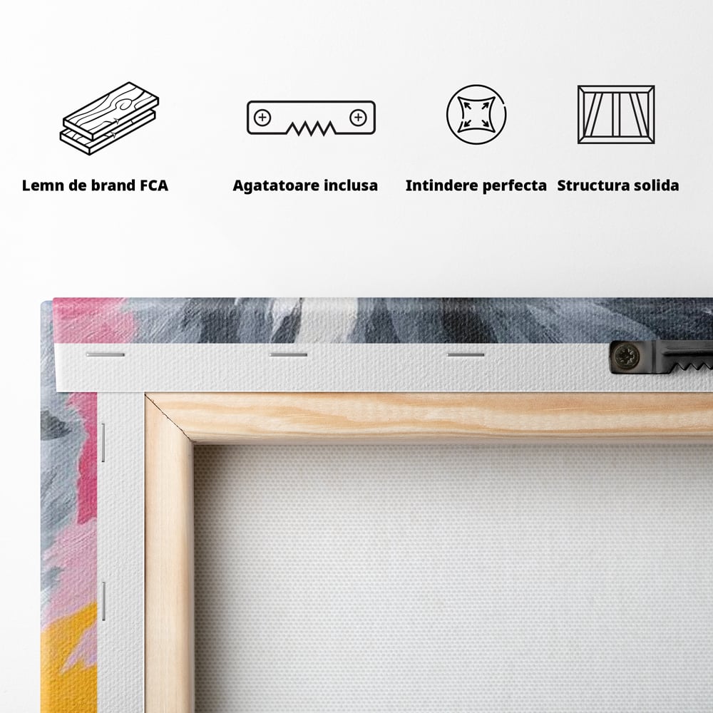 Tablou Canvas Premium, LuxCanva® M1480, Mister printre Nuante, Pisica, Felina, Animal, Culori Vibrante, Pictura, Arta Moderna, Dormitor, Birou, Living, Camera Copil
