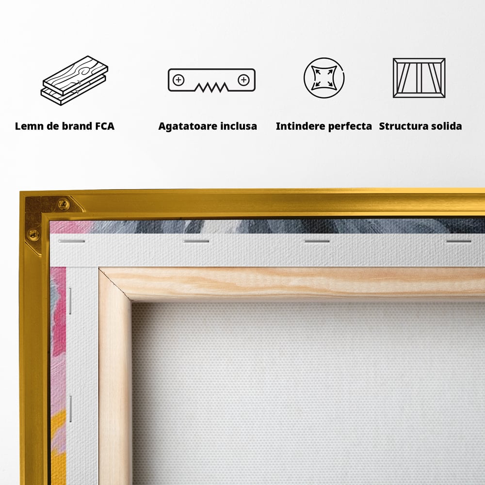 Tablou Canvas Premium, LuxCanva® M1480, Mister printre Nuante, Pisica, Felina, Animal, Culori Vibrante, Pictura, Arta Moderna, Dormitor, Birou, Living, Camera Copil