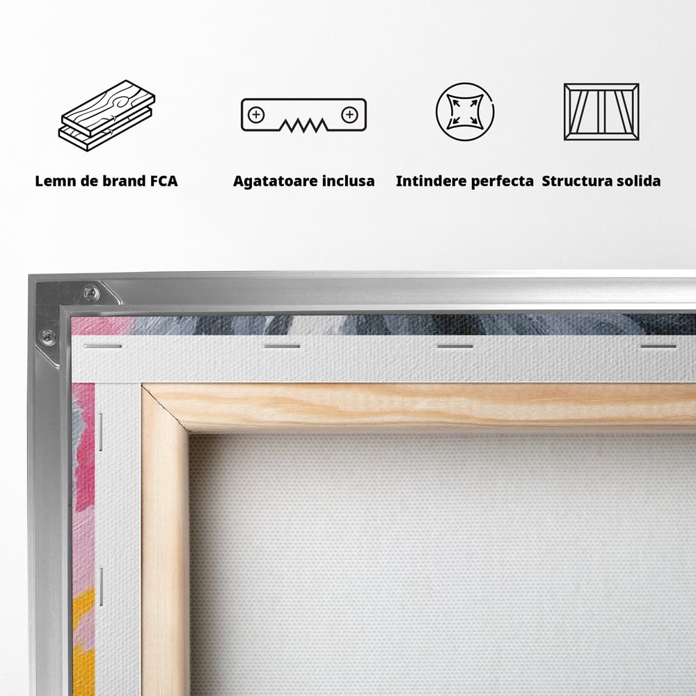 Tablou Canvas Premium, LuxCanva® M1480, Mister printre Nuante, Pisica, Felina, Animal, Culori Vibrante, Pictura, Arta Moderna, Dormitor, Birou, Living, Camera Copil