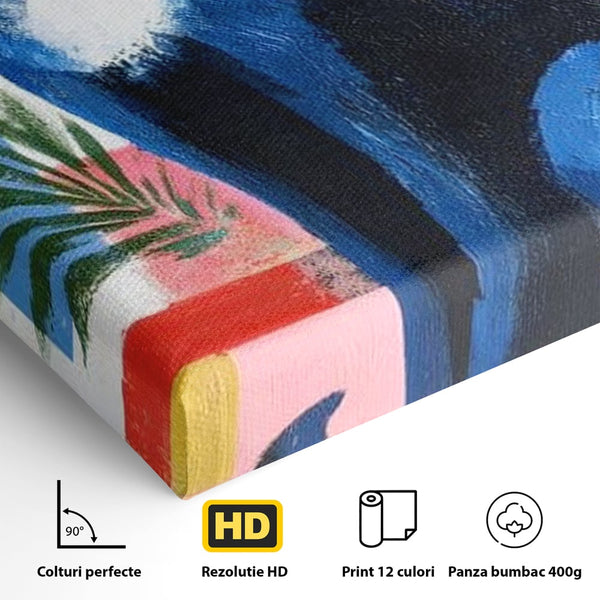 Leinwand Wandkunst Canvas Premium, LuxCanva® M1481, Königin der Nacht, Abstrakte Kunst, Modern, Blick, Geheimnis, Katze, Tier, Feline, Schlafzimmer, Büro, Wohnzimmer, Kinderzimmer