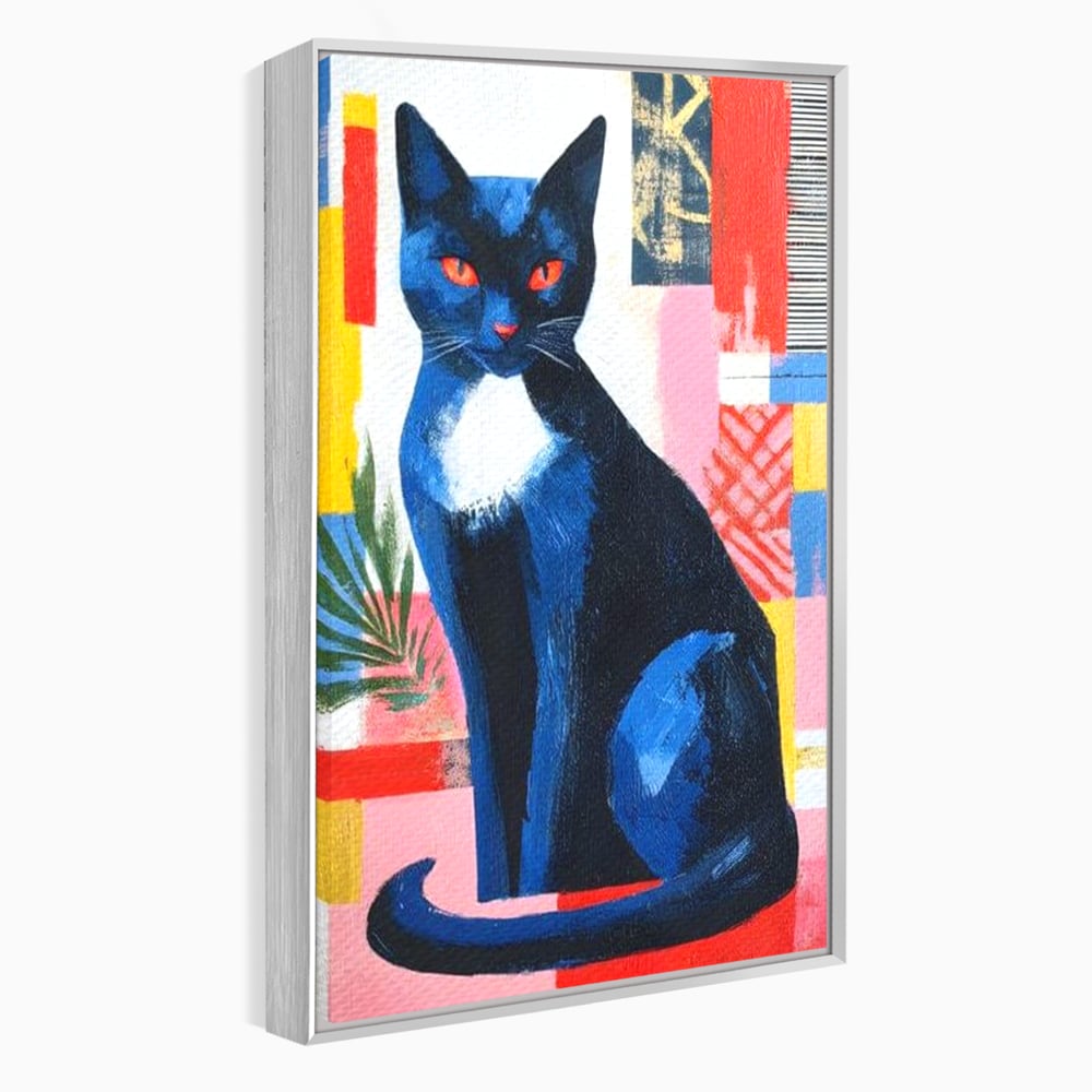 Leinwand Wandkunst Canvas Premium, LuxCanva® M1481, Königin der Nacht, Abstrakte Kunst, Modern, Blick, Geheimnis, Katze, Tier, Feline, Schlafzimmer, Büro, Wohnzimmer, Kinderzimmer