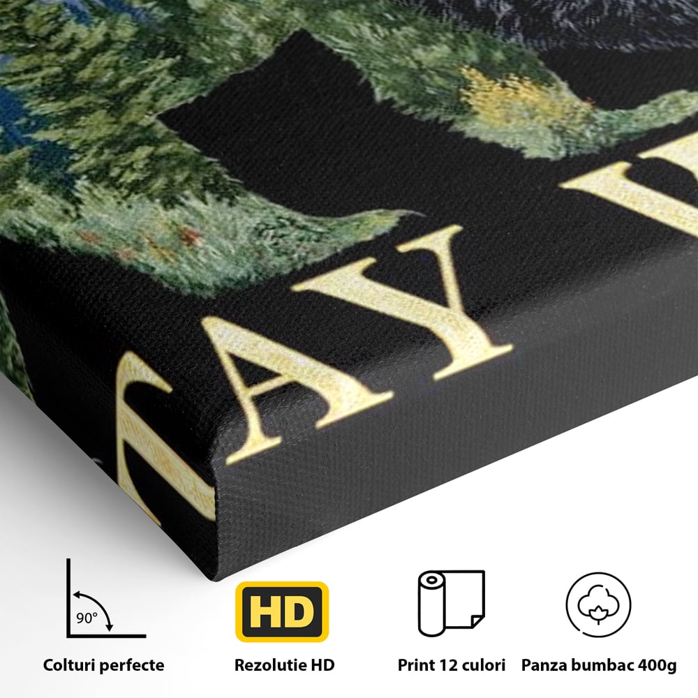 Leinwandbilder Premium, LuxCanva® M1483, In the Heart of the Mountains, Bär, Landschaft, Natur, Berge, Wild, Ruf, Schicksal, Abenteuer, Schlafzimmer, Büro, Wohnzimmer, Kinderzimmer