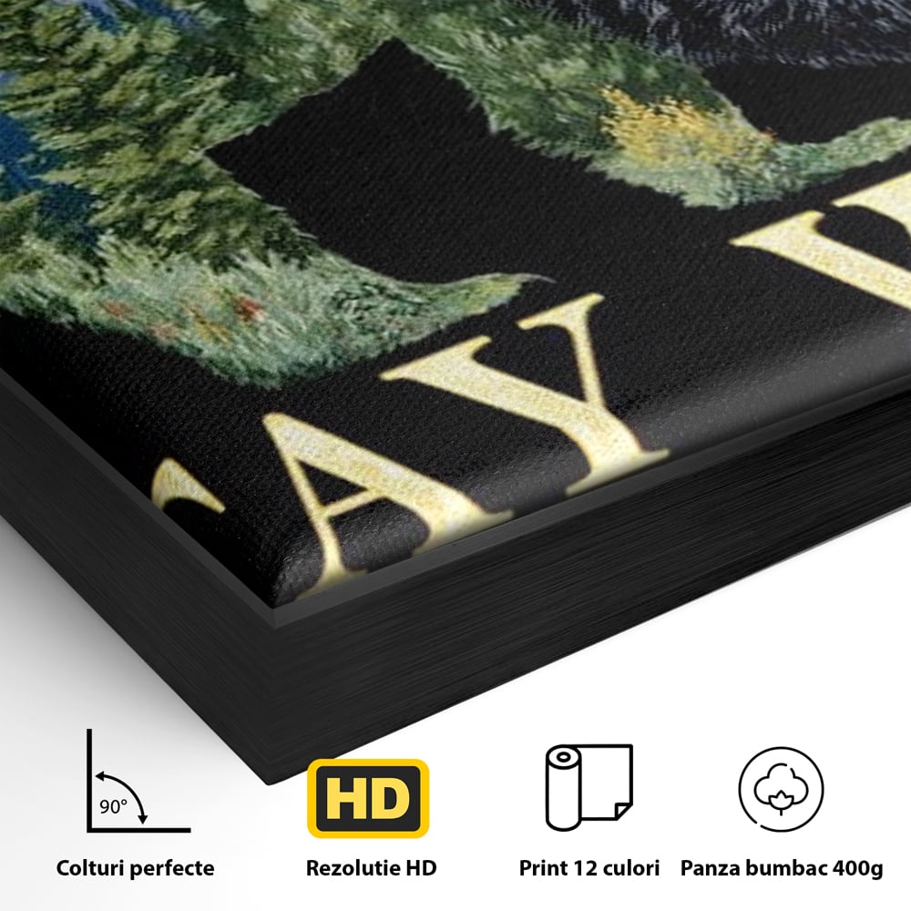 Leinwandbilder Premium, LuxCanva® M1483, In the Heart of the Mountains, Bär, Landschaft, Natur, Berge, Wild, Ruf, Schicksal, Abenteuer, Schlafzimmer, Büro, Wohnzimmer, Kinderzimmer