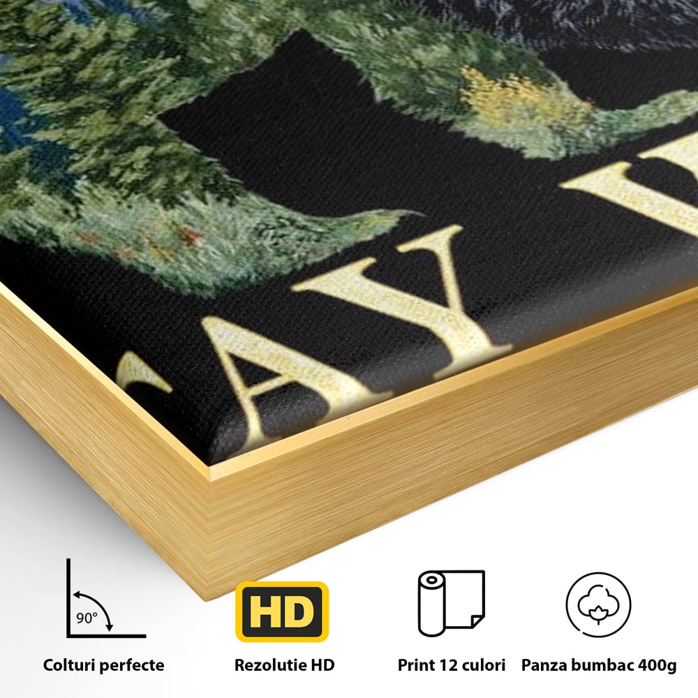 Leinwandbilder Premium, LuxCanva® M1483, In the Heart of the Mountains, Bär, Landschaft, Natur, Berge, Wild, Ruf, Schicksal, Abenteuer, Schlafzimmer, Büro, Wohnzimmer, Kinderzimmer