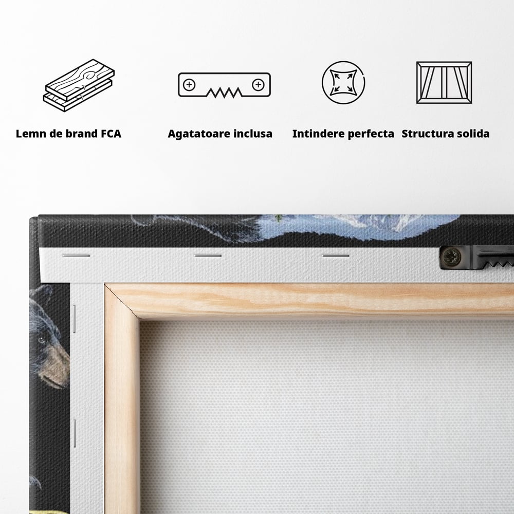 Leinwandbilder Premium, LuxCanva® M1483, In the Heart of the Mountains, Bär, Landschaft, Natur, Berge, Wild, Ruf, Schicksal, Abenteuer, Schlafzimmer, Büro, Wohnzimmer, Kinderzimmer