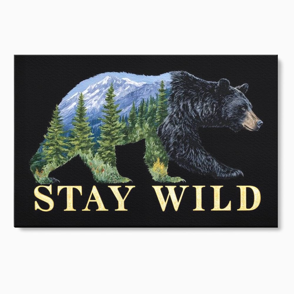 Leinwandbilder Premium, LuxCanva® M1483, In the Heart of the Mountains, Bär, Landschaft, Natur, Berge, Wild, Ruf, Schicksal, Abenteuer, Schlafzimmer, Büro, Wohnzimmer, Kinderzimmer